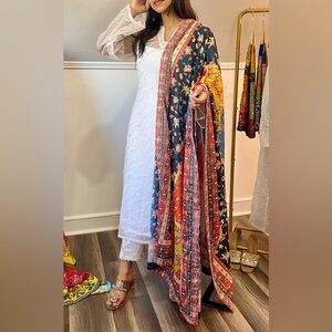 White Organza Embroidered Women’s Salwar Suit